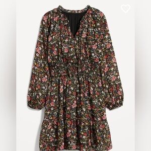 Old Navy Floral waisted Defined Shine Dress